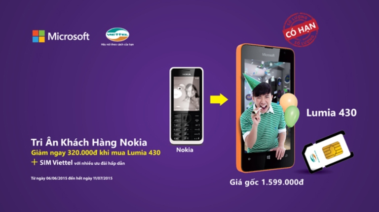 Điện thoại Nokia Lumia 430