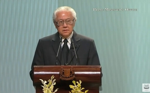 Tổng thống Singapore Tony Tan đọc điếu văn trong lễ tang &ocirc;ng L&yacute; Quang Diệu 