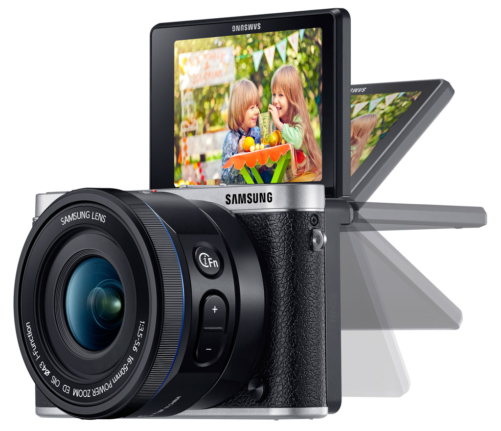 Samsung NX 3000 được thiết kế m&agrave;n h&igrave;nh lật đa chiều