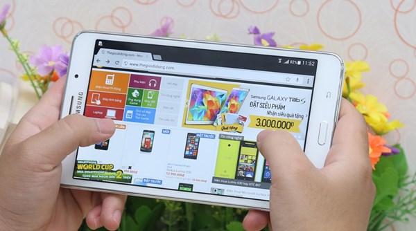 M&aacute;y t&iacute;nh bảng gi&aacute; rẻ Galaxy Tab 4 7 inch được thiết kế cứng c&aacute;p, khỏe khoắn hơn