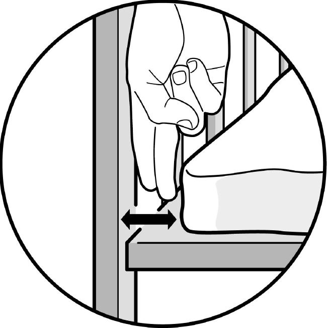 H&igrave;nh ảnh minh họa cho khoảng c&aacute;ch an to&agrave;n giữa đệm l&oacute;t cũi cho b&eacute; v&agrave; th&agrave;nh cũi