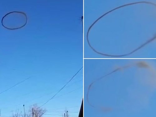 Những v&ograve;ng kh&oacute;i đen nghi l&agrave; UFO luẩn quẩn tr&ecirc;n bầu trời v&agrave;i ph&uacute;t rồi đột ngột biến mất ở Kazakhstan