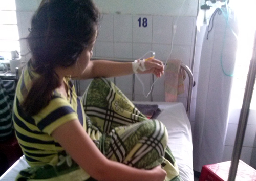 chị L&ecirc; Thị Th&uacute;y Kiều tại bệnh viện