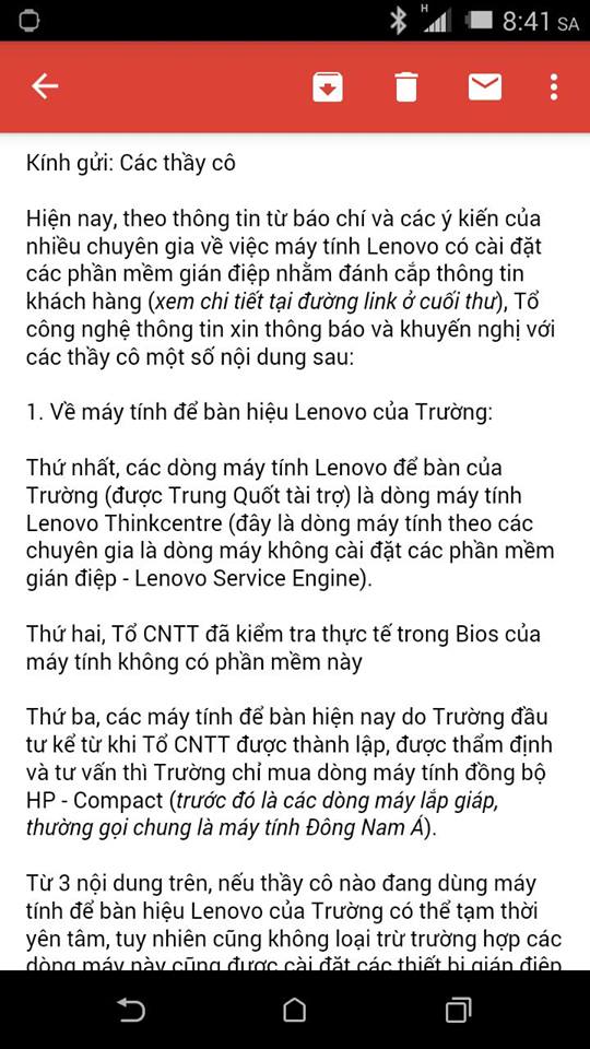 M&aacute;y t&iacute;nh Lenovo bị khuyến c&aacute;o &lsquo;loại&rsquo; khỏi trường đại học KHXH&NV