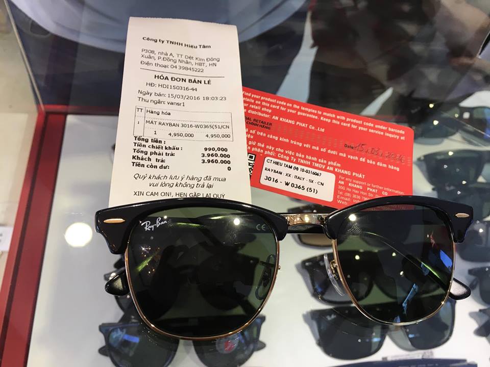 Nghi vấn mua phải k&iacute;nh Rayban giả ở H&agrave; Nội