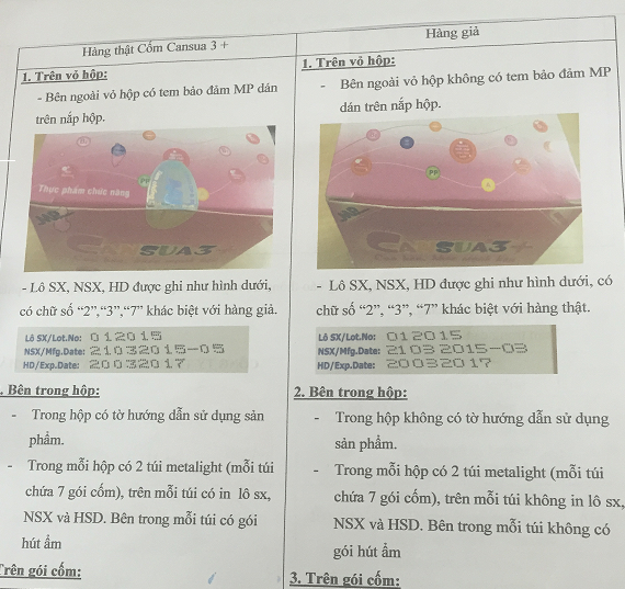 Cốm Cansua 3+ đang lưu h&agrave;nh tr&ecirc;n thị trường hầu hết l&agrave; h&agrave;ng giả