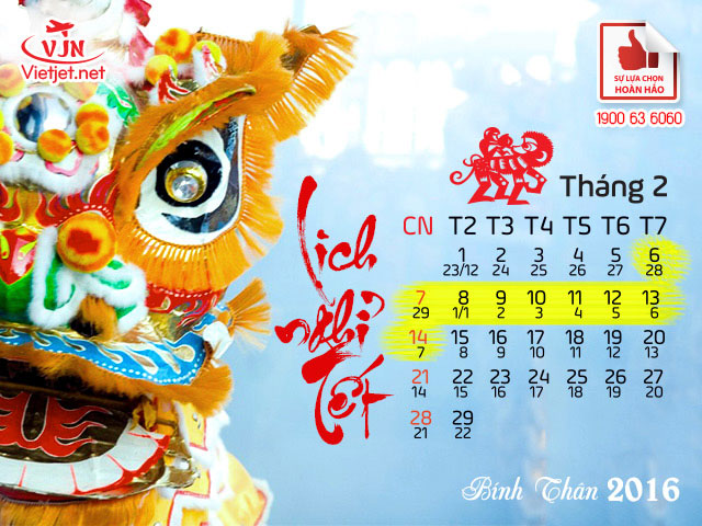 Lịch nghỉ Tết Nguy&ecirc;n đ&aacute;n B&iacute;nh Th&acirc;n 2016