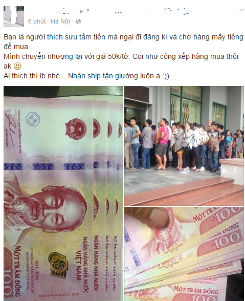 Xuất hiện &lsquo;phe&rsquo; tiền lưu niệm 100 đồng gi&aacute; cao