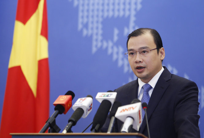 Người Ph&aacute;t ng&ocirc;n Bộ Ngoại giao Việt Nam L&ecirc; Hải B&igrave;nh trả lời về vụ việc cảnh s&aacute;t biển Th&aacute;i Lan bắn chết ngư d&acirc;n Việt Nam