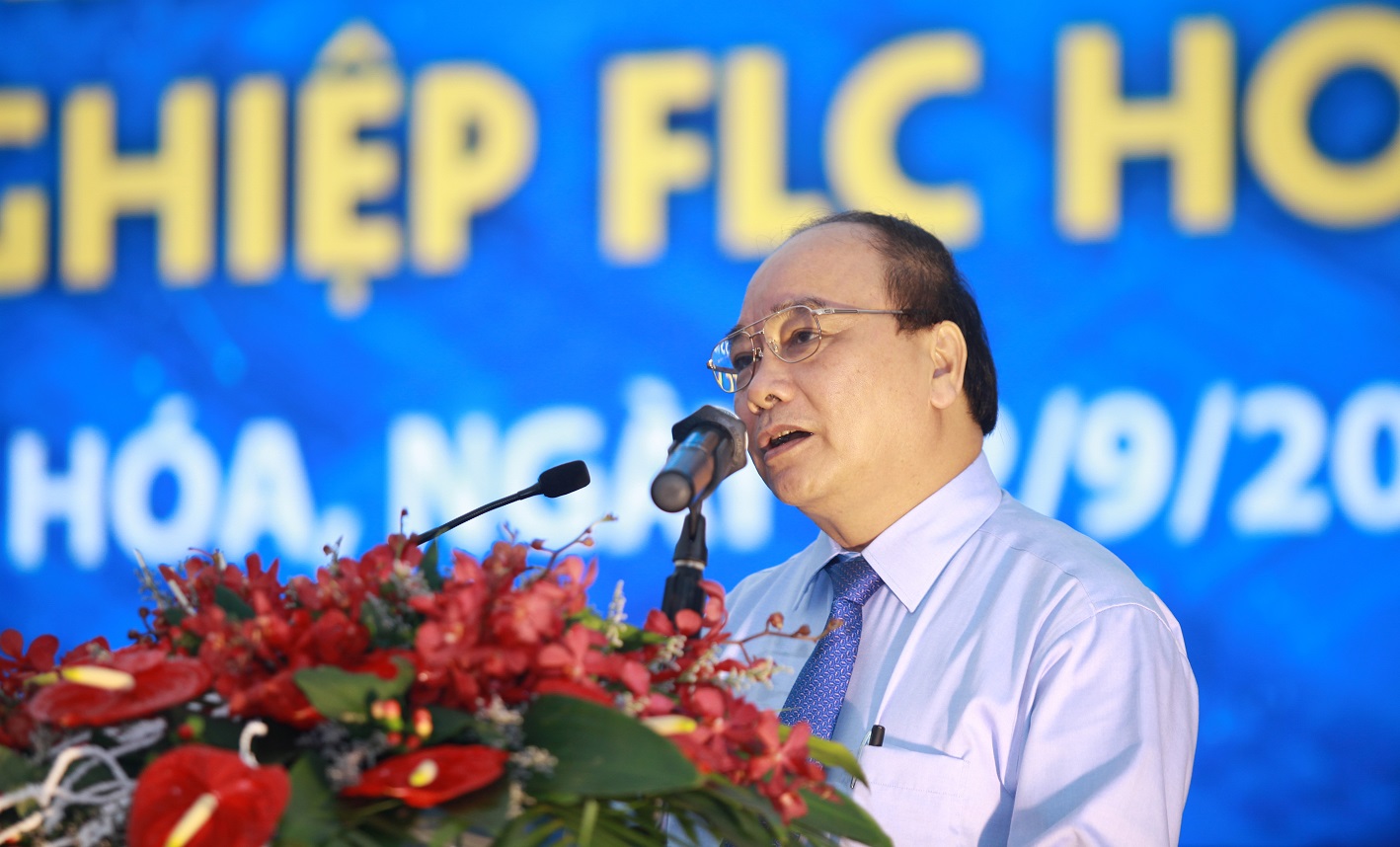 Ph&oacute; Thủ tướng Nguyễn Xu&acirc;n Ph&uacute;c dự Lễ khởi c&ocirc;ng Khu c&ocirc;ng nghiệp kiểu mẫu FLC Ho&agrave;ng Long