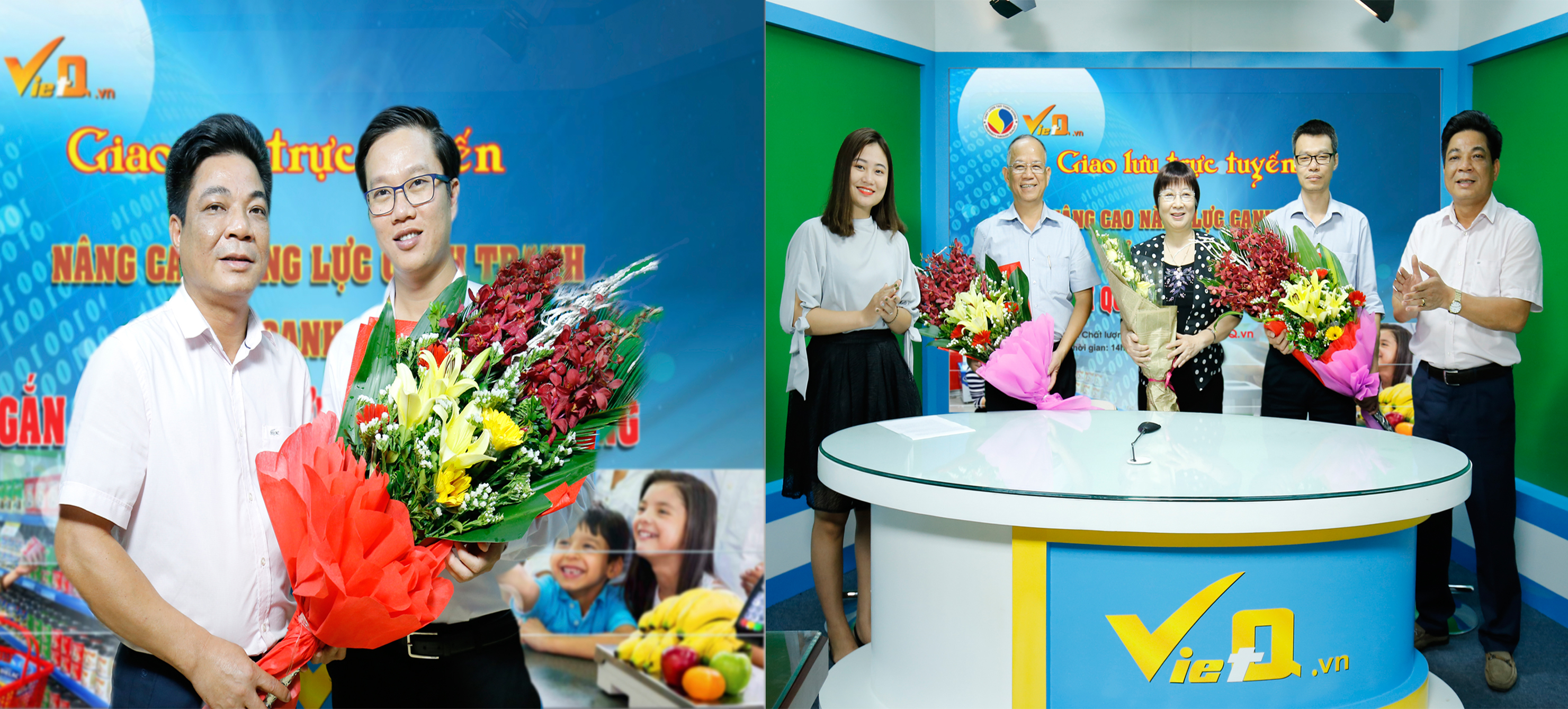 Tổng Bi&ecirc;n tập Trần Văn Dư tặng hoa c&aacute;c kh&aacute;ch mời tham dự giao lưu trực tuyến ''N&acirc;ng cao năng lực cạnh tranh của Link Đăng Nhập Nhà cái 13Win16.Com gắn với quyền lợi người 13Win18 đa dạng khuyến mãi''
