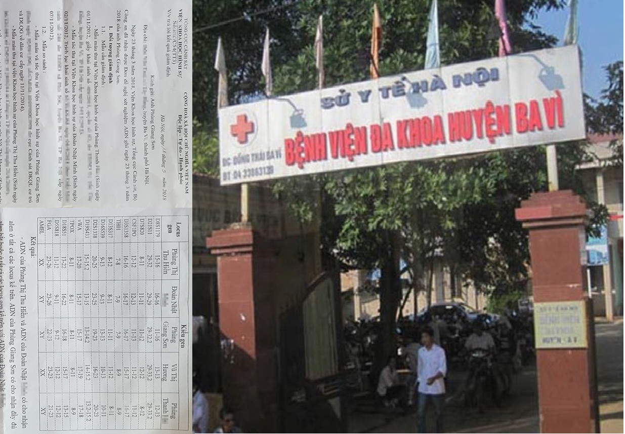 Bệnh viện Đa khoa Ba V&igrave; trao nhầm con. Ảnh ST