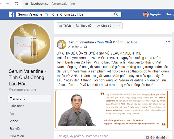 C&ocirc;ng ty CP Sao Th&aacute;i Dương c&ograve;n sử dụng h&igrave;nh ảnh v&agrave; tr&iacute;ch lời b&aacute;c sĩ chuy&ecirc;n khoa II Nguyễn Th&agrave;nh trong quảng c&aacute;o về sản phẩm