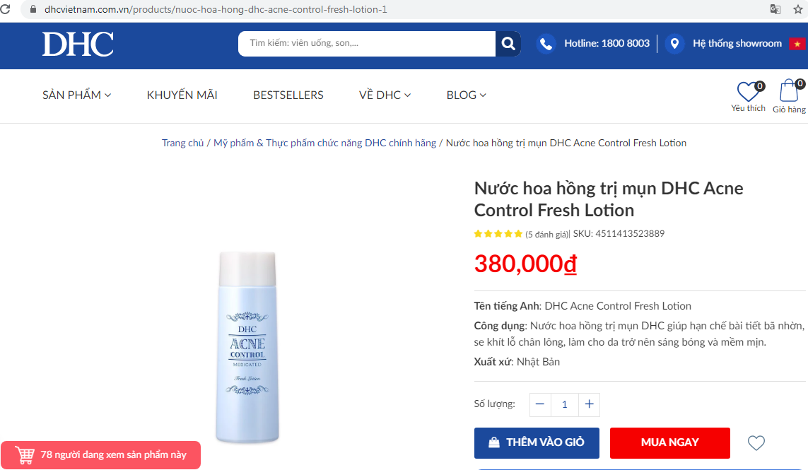  Đ&acirc;y là m&ocirc;̣t sản ph&acirc;̉m mỹ ph&acirc;̉m khác được DHC Vi&ecirc;̣t Nam (C&ocirc;ng ty Cổ phần Belie) quảng cáo như thu&ocirc;́c chữa b&ecirc;̣nh