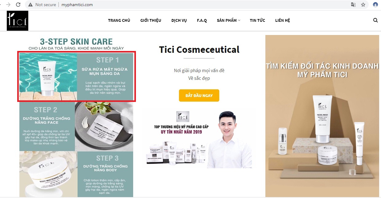 Tr&ecirc;n website myphamtici.com quảng c&aacute;o sữa rửa mặt ngăn ngừa v&agrave; điều trị mụn, điều n&agrave;y kh&ocirc;ng ph&ugrave; hợp với quy định về quảng c&aacute;o 13Win21 con - Tri ân hội viên mỗi tháng 2000 tỷ