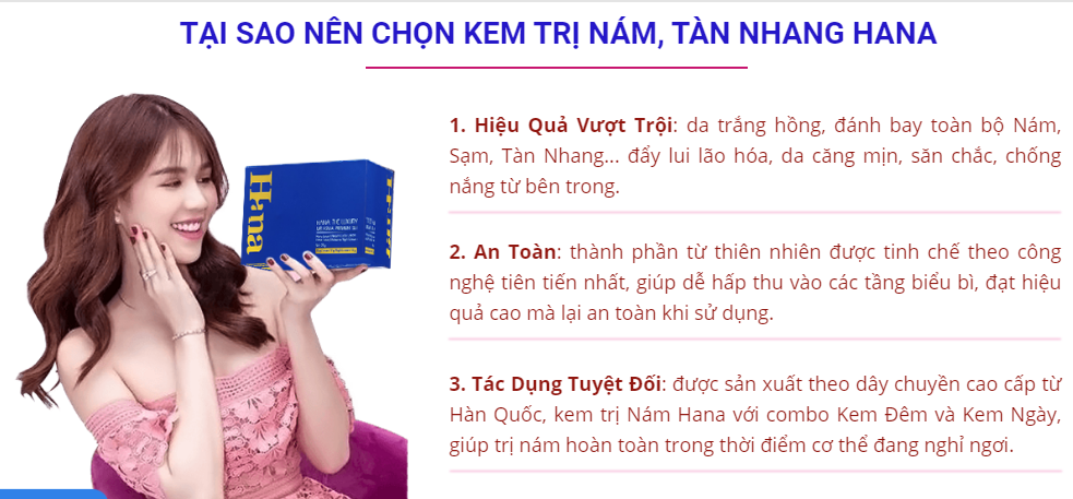 Ngọc Trinh quảng c&aacute;o sản phẩm Hana. H&igrave;nh ảnh cắt từ web https://www.myphamhana.net