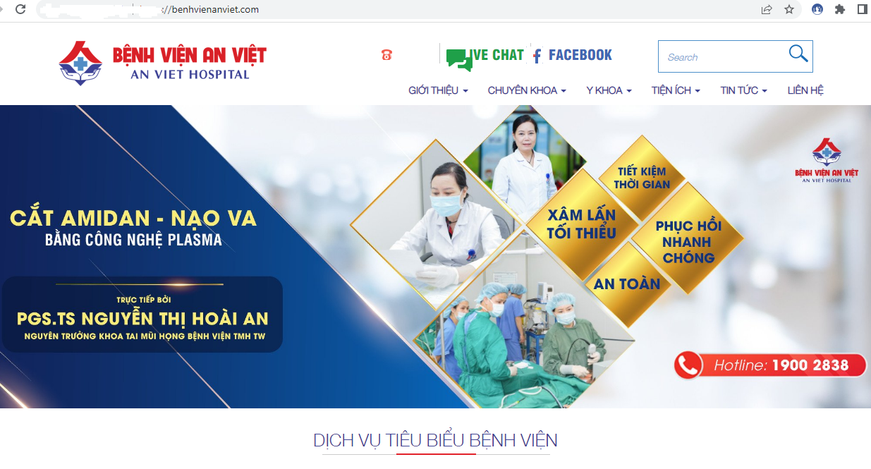  H&igrave;nh ảnh ghi nhận tr&ecirc;n trang web của Bệnh viện đa khoa An Việt. Ảnh ST