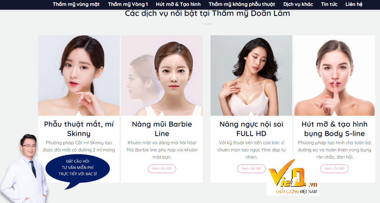  H&igrave;nh ảnh quảng c&aacute;o tại website thammydoanlam.com