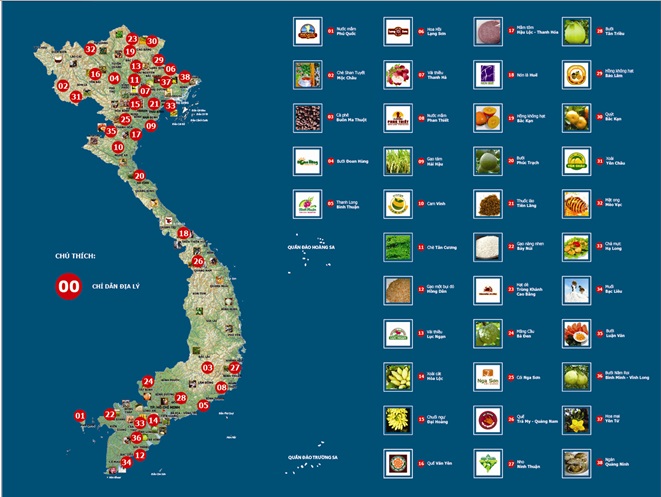 Việt Nam hiện c&oacute; 38 sản phẩm được bảo hộ chỉ dẫn địa l&yacute;