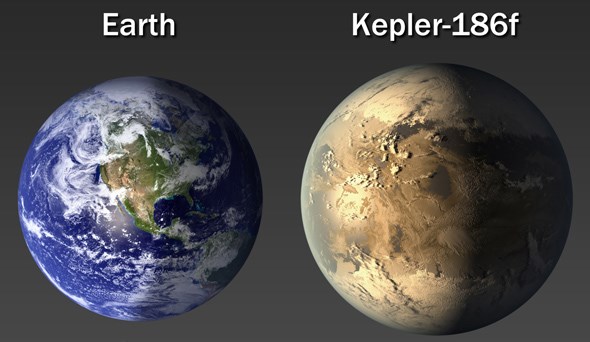 Kepler-186f nằm c&aacute;ch tr&aacute;i đất 500 năm &aacute;nh s&aacute;ng, được xem l&agrave; bản sao Tr&aacute;i đất ngo&agrave;i Hệ Mặt trời