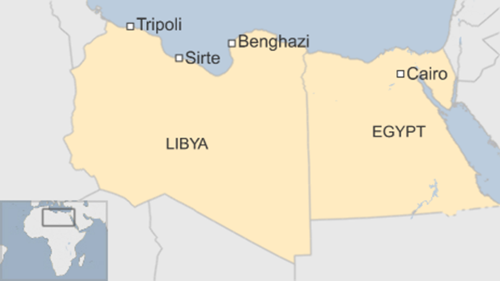Vị tr&iacute; Libya. Ảnh BBC