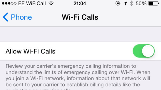 Tính năng gọi điện qua Wifi đã xuất hiện ở bản cập nhật iOS 8.3 Tính năng gọi điện qua Wifi đã xuất hiện ở bản cập nhật iOS 8.3