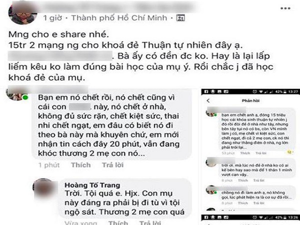 Th&ocirc;ng tin mới nhất vụ 'sinh thuận tự nhi&ecirc;n' khiến mẹ con tử vong