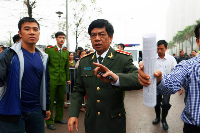 Giám đốc Công an Hà Nội có mặt tại hiện trường chỉ đạo điều tra vụ việc.
