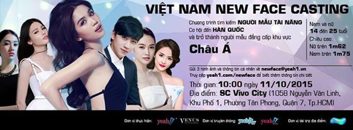 H&igrave;nh ảnh quảng b&aacute; cho chương tr&igrave;nh T&igrave;m kiếm người mẫu trẻ ch&acirc;u &Aacute; 2015 của &ocirc;ng bầu Khắc Tiệp