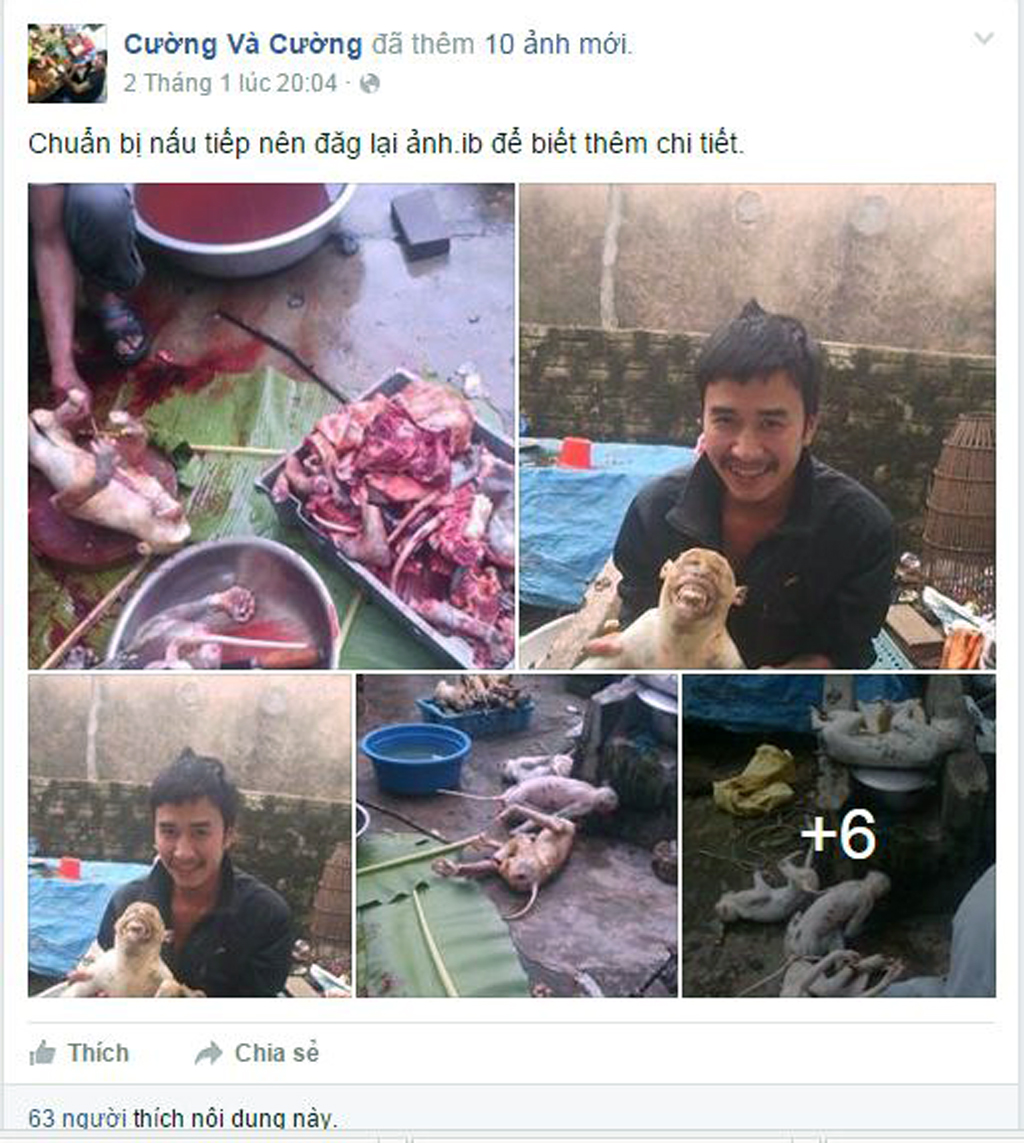 Ảnh giết khỉ tr&ecirc;n facebook Cường