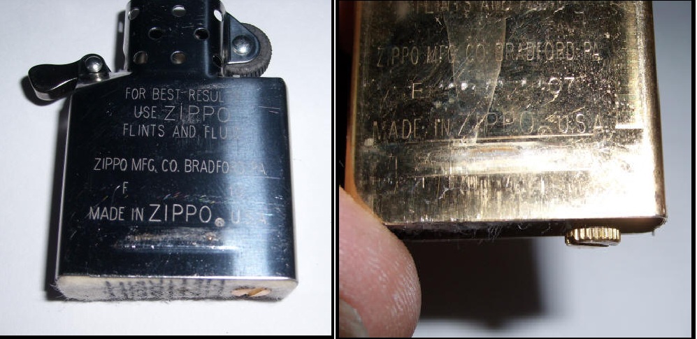 Phân biệt bật lửa Zippo thật giả dễ dàng bằng chữ dập trên thân bật lửa