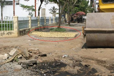 Chanh được phơi ngay tr&ecirc;n vỉa h&egrave; đầy bụi bặm