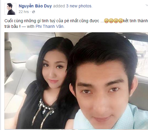 Phi Thanh V&acirc;n mang bầu