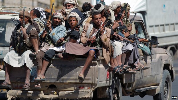Lực lượng phiến qu&acirc;n Houthi tại Yemen đang hứng chịu những trận kh&ocirc;ng k&iacute;ch của li&ecirc;n qu&acirc;n