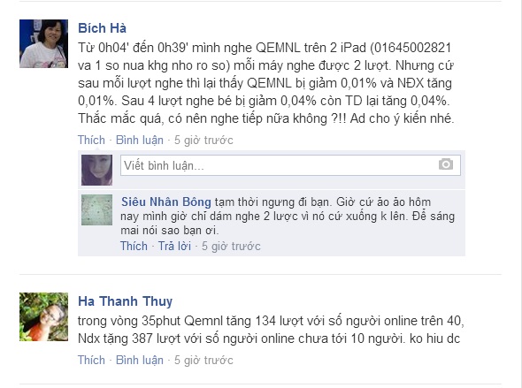 D&ugrave; đ&atilde; đ&ecirc;m muộn nhưng c&aacute;c fan vẫn lien tục cập nhật t&igrave;nh h&igrave;nh của lượt nghe của chị bảy tại BHYT