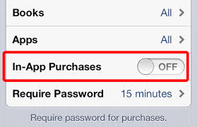 H&atilde;y tắt t&iacute;nh năng In-app Purchases
