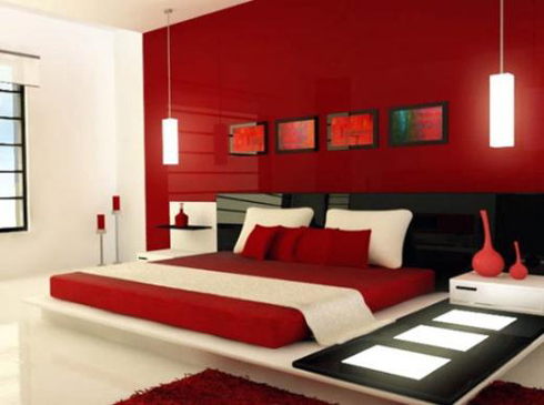 H&atilde;y để m&agrave;u đỏ thắp lửa kh&ocirc;ng gian ph&ograve;ng ngủng&agrave;y Valentine