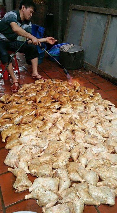  chế biến đ&ugrave;i g&agrave; nướng dưới nền gạch ướt nhẹp