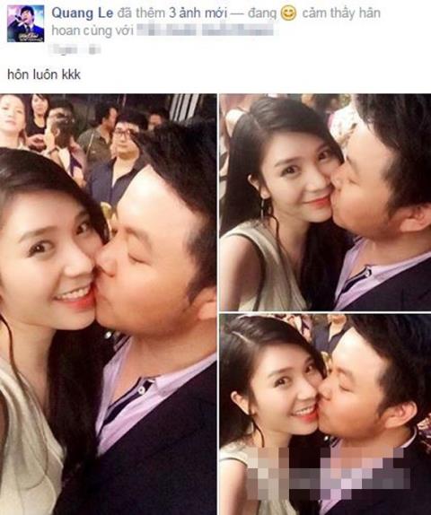 Quang L&ecirc; &ocirc;m h&ocirc;n hotgirl nơi đ&ocirc;ng người