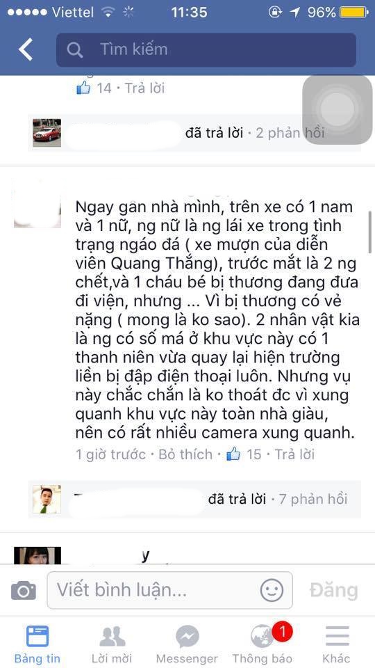 Tin đồn cho rằng chiếc xe Camry g&acirc;y tai nạn kinh ho&agrave;ng ở Long Bi&ecirc;n (H&agrave; Nội) l&agrave; của danh h&agrave;i Quang Thắng đang tr&agrave;n lan tr&ecirc;n mạng x&atilde; hội