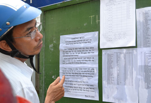 đ&oacute;ng 15 triệu đầu năm, phụ huynh, học sinh, Trường tiểu học L&ecirc; Qu&yacute; Đ&ocirc;n, đ&oacute;ng g&oacute;p v&ocirc; l&yacute;