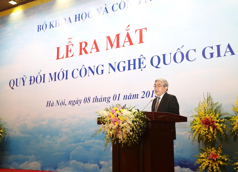 Bộ trưởng Nguyễn Qu&acirc;n ph&aacute;t biểu tại Lễ ra mắt Quỹ Đổi mới C&ocirc;ng nghệ quốc gia