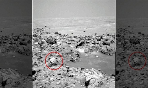 Gương mặt trên ảnh chụp sao Hỏa của thiết bị Mars Opportunity. Ảnh: NASA Gương mặt trên ảnh chụp sao Hỏa của thiết bị Mars Opportunity. Ảnh: NASA