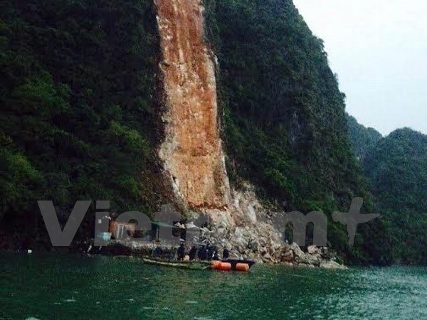 Khu vực xảy ra vụ sạt lở đất đ&aacute; ở Quảng Ninh