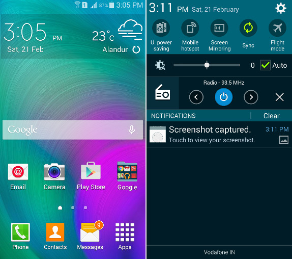 C&aacute;c phần mềm của smartphone hot nhất galaxy A3 kh&ocirc;ng c&oacute; nhiều điểm vượt trội