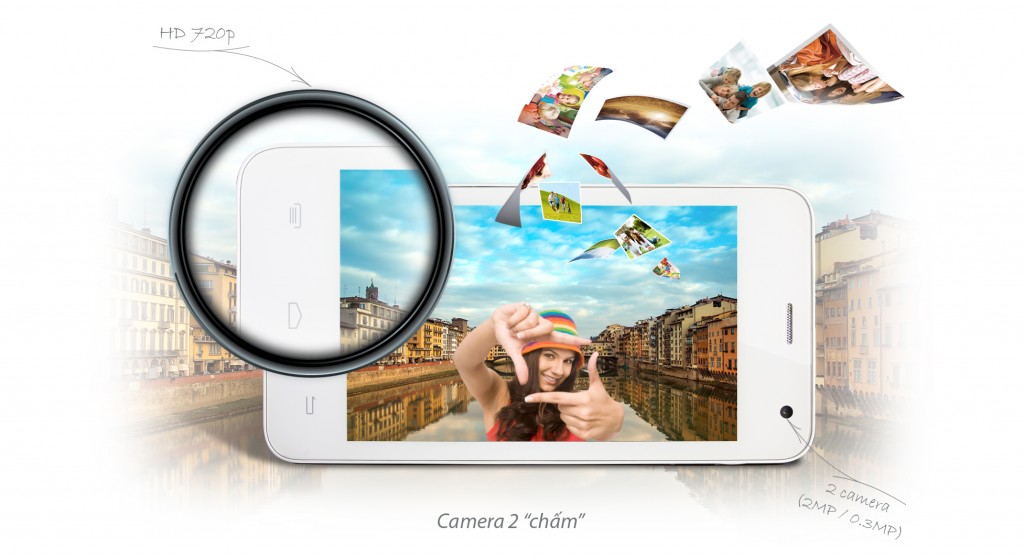 Camera chính 2MP có đèn trợ sáng sẽ ghi dấu những khoảnh khắc tuyệt vời của bạn với bạn bè và người thân
