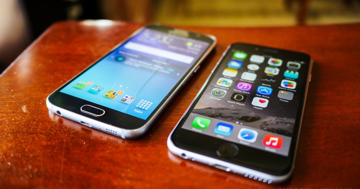 Điện thoại iPhone 6 v&agrave; Galaxy S6
