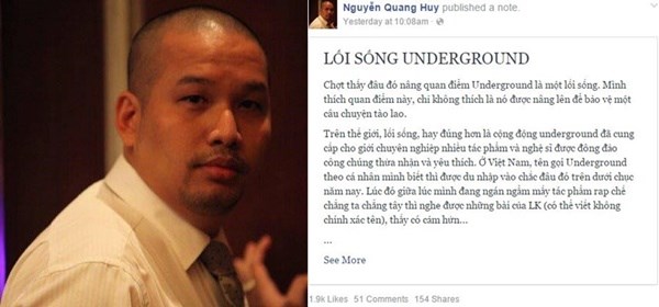 &Ocirc;ng bầu Nguyễn Quang Huy cho rằng h&agrave;nh động x&uacute;c phạm Sơn T&ugrave;ng M-TP của rapper Bueno l&agrave; &lsquo;v&ocirc; học&rsquo;