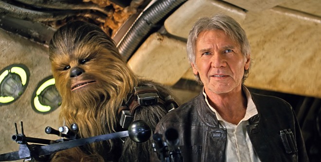Lần đầu kh&aacute;n giả gặp lại Han Solo v&agrave; Chewbacca trong Star Wars 7 sau hơn 30 năm