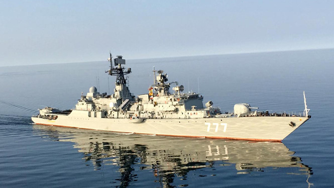Tàu chiến Nga Yaroslav Mudry bị tố áp sát tàu tuần dương Mỹ San Jacinto Tàu chiến Nga Yaroslav Mudry bị tố áp sát tàu tuần dương Mỹ San Jacinto